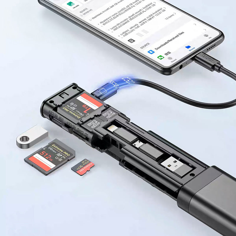 Multifunctional 9 in1 SD Card Reader