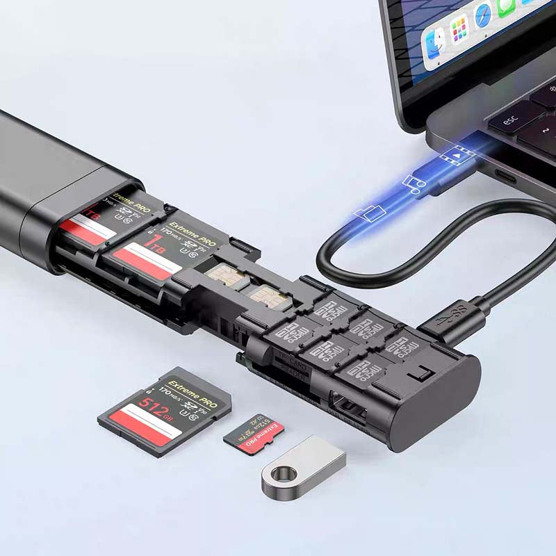Multifunctional 9 in1 SD Card Reader